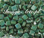 Czech Mates Tile Bead 6mm-Picasso: Persian Turquoise